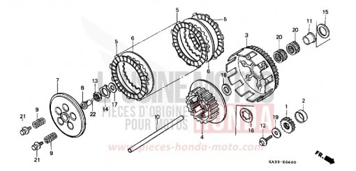 EMBRAYAGE CR125RH de 1987